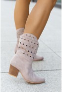 Zamszowe botki Diana cappuccino