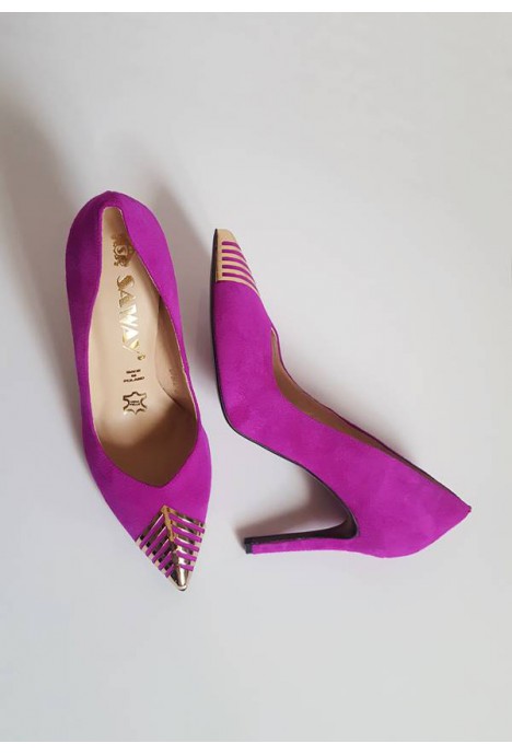 buty zamszowe fuksja