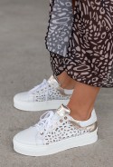 Białe ażurowe sneakersy Lokko