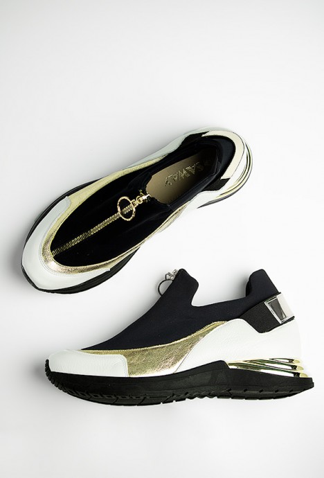 Złoto-czarne sneakersy Marien