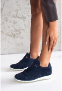Granatowe zamszowe sneakersy Tinne