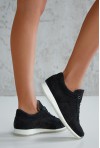 Czarne zamszowe sneakersy Tinne