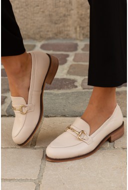 Beżowe loafersy Grind