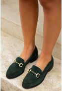 Zamszowe loafersy Grind butelkowa zieleń