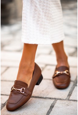 Loafersy Henala ciemny brąz